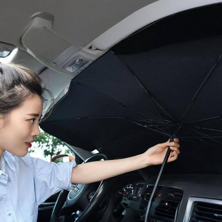 Green Lion Car Windshield Sunshade Umbrella. Model: GNCRWNDUMP - Image 2