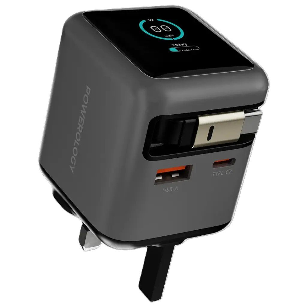 Powerology Halo 70W charger with retractable cable Output :70W (max) Model: PWCUQC051 - Image 2